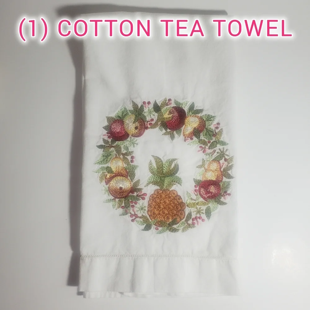 LOT of (11) Vintage Embroidered Cocktail Napkins, Kitchen Towels & Tea Towels